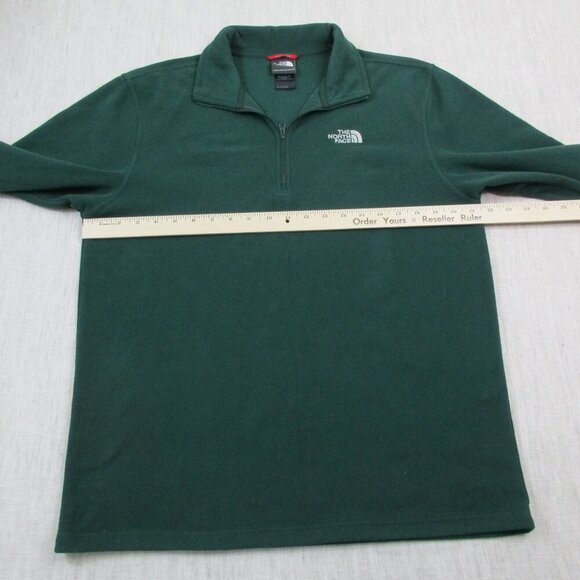 The North Face Glacier 1/4 Zip Pullover Mens M Green Fleece Lined Lightweight - Picture 8 of 10